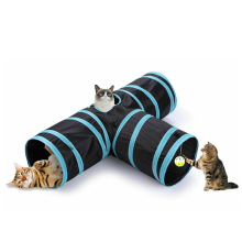 3/4 trous Tunnel Pet Pet Tunnel à trois canaux T Joint Cat Cat Tunnel Formation de chat pliable jouant le tunnel